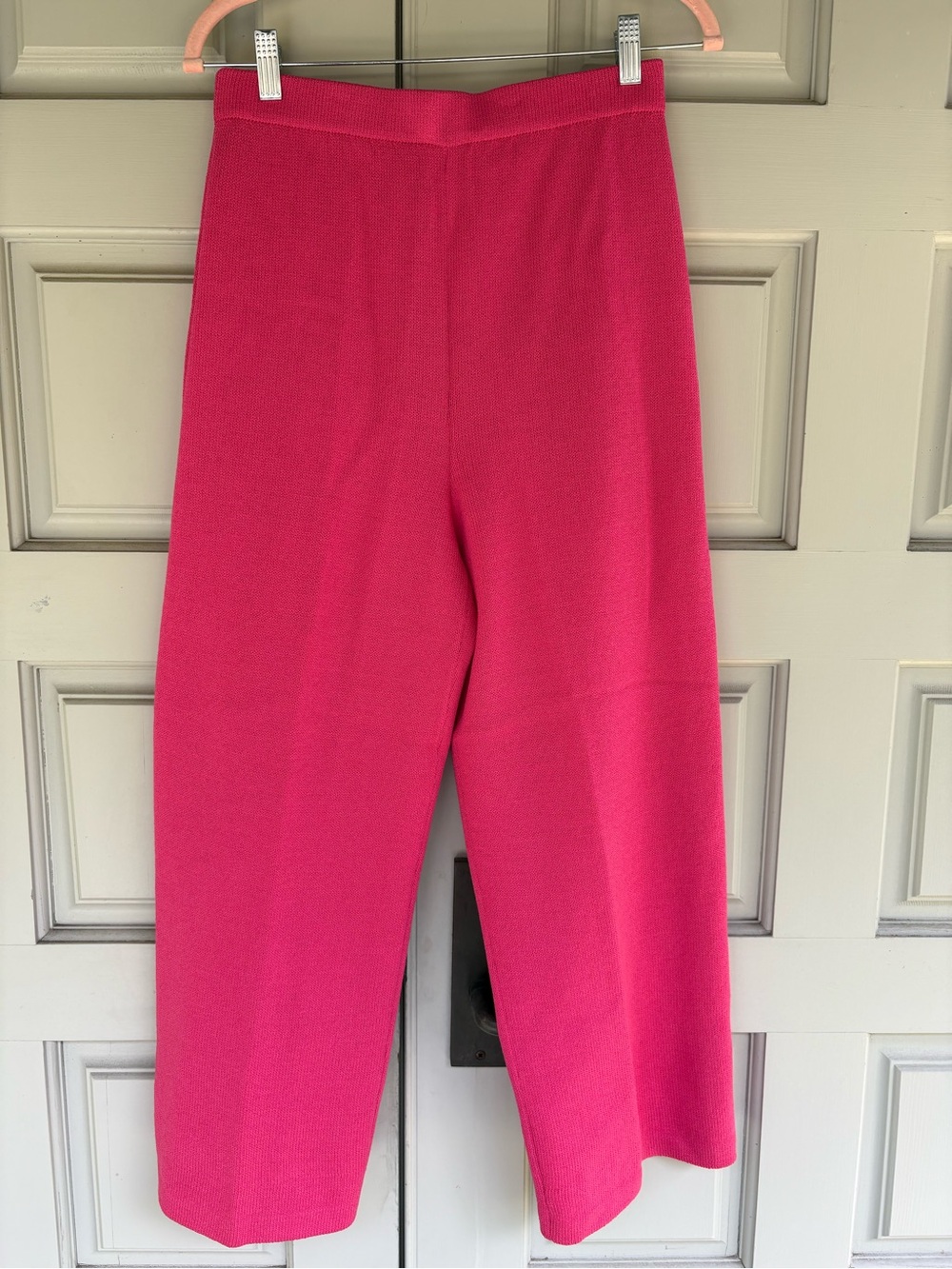 St. John Collection Santana Wide-Leg Knit Pink Pants